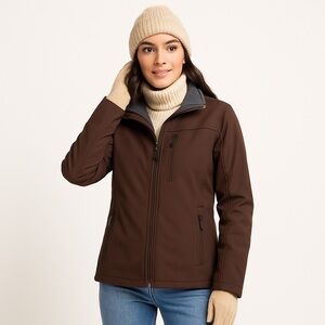 Champion Brown Full-Zip Softshell Jacket – Size Small